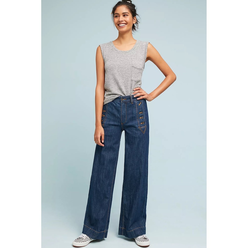 Anthropologie Pilcro Starboard Wide Leg Jeans size 31